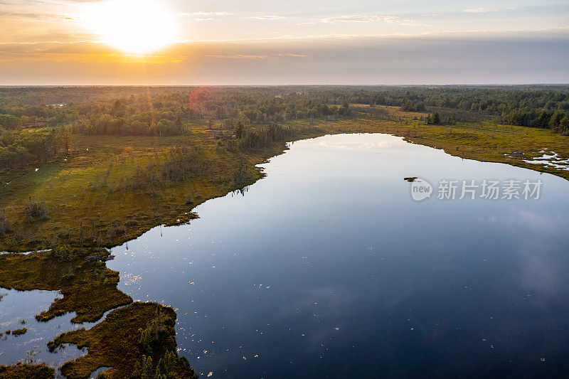 黄昏时的Muskoka Torrance Barrens Dark-Sky保护区，Gravenhurst，加拿大